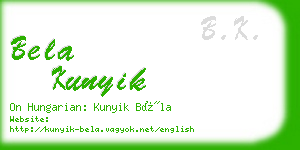 bela kunyik business card